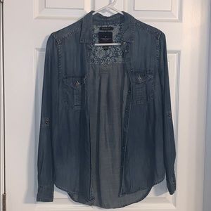 AEO Denim Button Up Top
